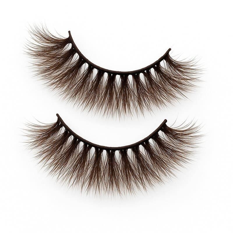 Pair of premium 3D fluffy mink lashes with intricate criss-cross pattern arranged in parallel for bulk order - Cynthia Lashes